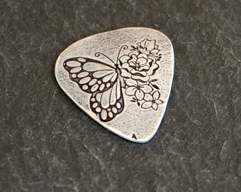sterling silver butterfly guitar pick - playable