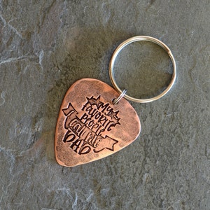 Copper guitar pick keyring for dad - playable copper guitar pick - my favorite people call me dad - NicisPicks