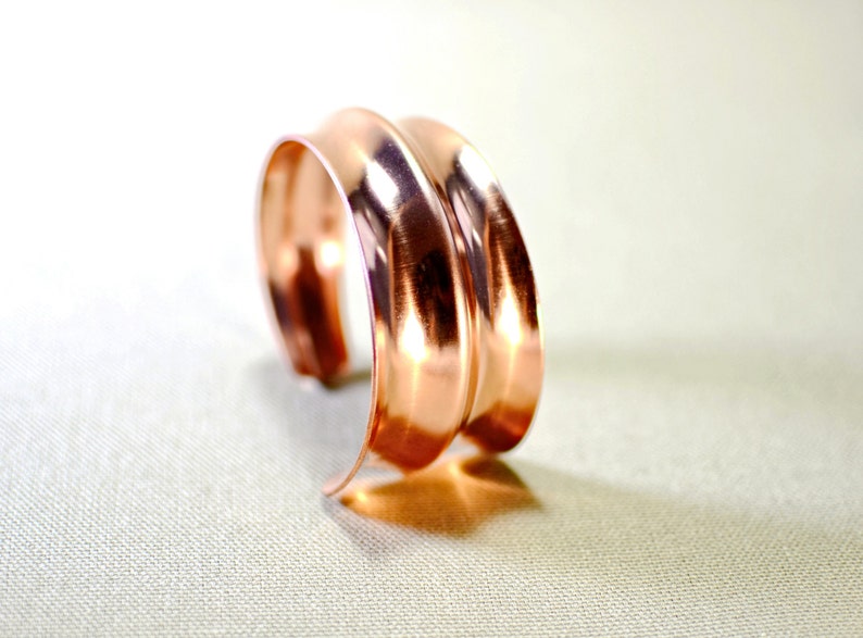 Custom Double Anticlastic Copper Cuff Bracelet with Modern Taper BR308 image 4