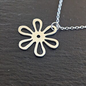 Daisy charm necklace made with 18 gauge sterling silver