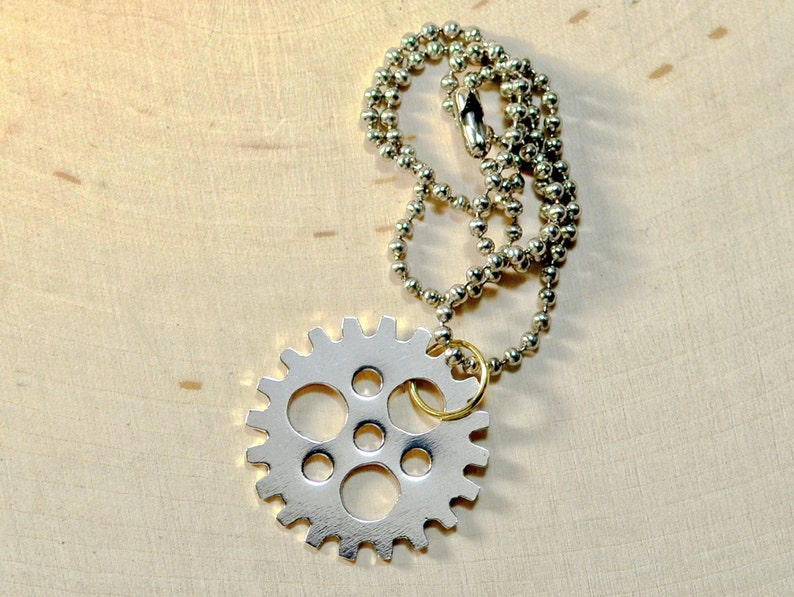 Sterling Silver Bicycle Sprocket Necklace Handmade for the Etsy