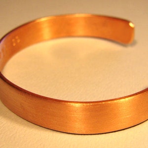 Copper Cuff Bracelet with Brushed Finish with Custom Engraving on Inside BR242 image 5