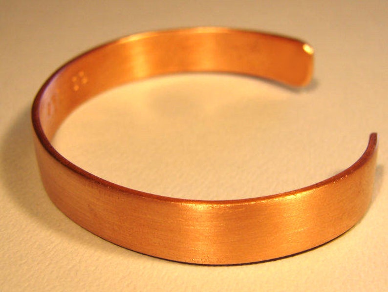 Copper Cuff Bracelet with Brushed Finish with Custom Engraving on Inside BR242 image 5