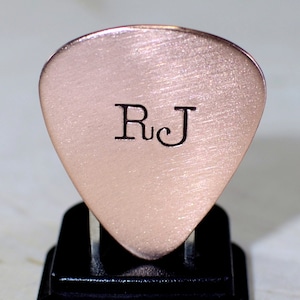 Personalized Copper Guitar Pick with Initials or Custom Monograms GP382 image 1