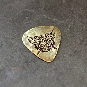Brass guitar pick - playable with viking - limited edition plectrum