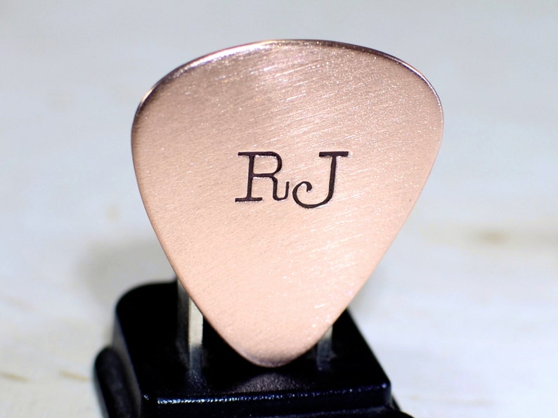 Personalized Copper Guitar Pick with Initials or Custom Monograms GP382 image 2