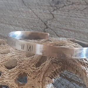 bronze tally mark cuff bracelet for 8th anniversary - 19th anniversary - bronze anniversary gift for him or her