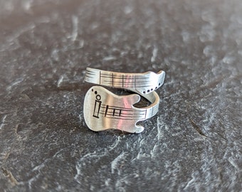 Electric guitar bypass ring made from solid sterling silver