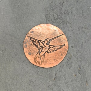 copper golf ball marker with hummingbird - handmade - copper anniversary gift - gift for dad - golf dad
