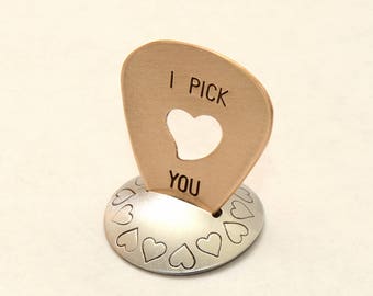 Guitar Pick Stand with Stamped Hearts for Rocking Out the Love - GPS400