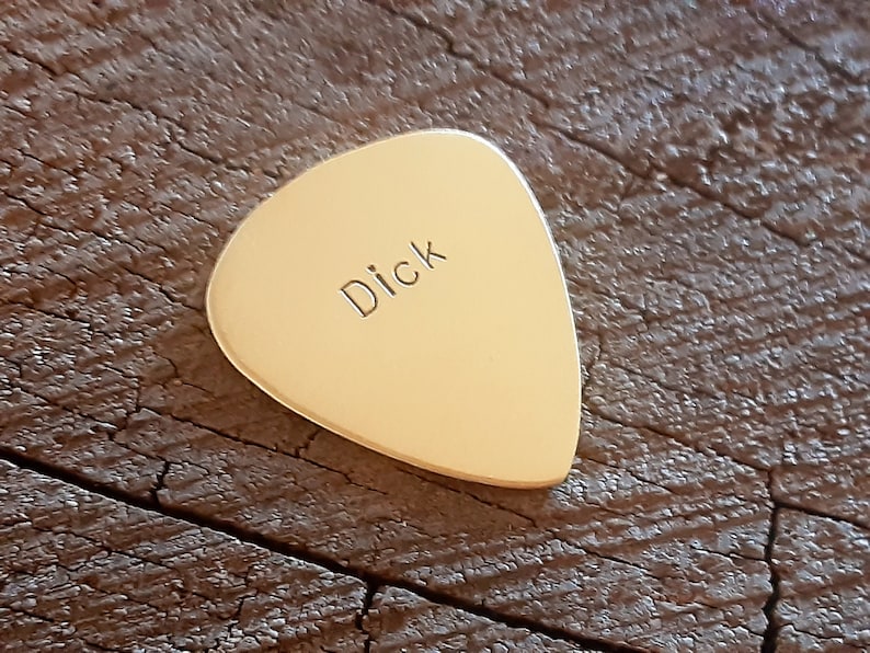 Brass Guitar Pick Playable Dick Pick Etsy