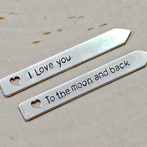 Collar Stays with I love you to the moon and back in sterling silver hearts Solid 925 CS761 image 5