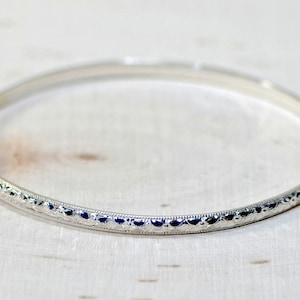 Sterling silver bangle with geometrical design Bridesmaids gift  - BNGL717