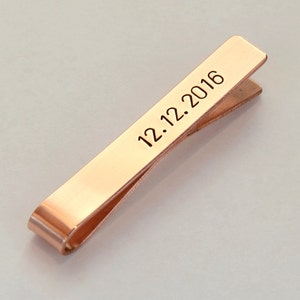 Personalized Copper Tie Clip for the 7th Anniversary or Custom Fashion Statements Tie Bar TB2671 image 2