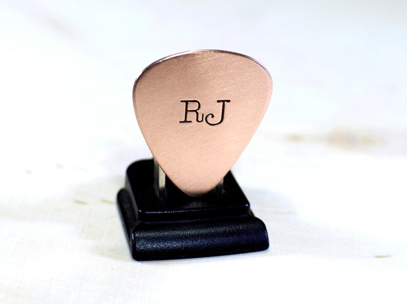 Personalized Copper Guitar Pick with Initials or Custom Monograms GP382 image 5