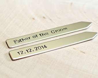Father of the groom sterling silver collar stays