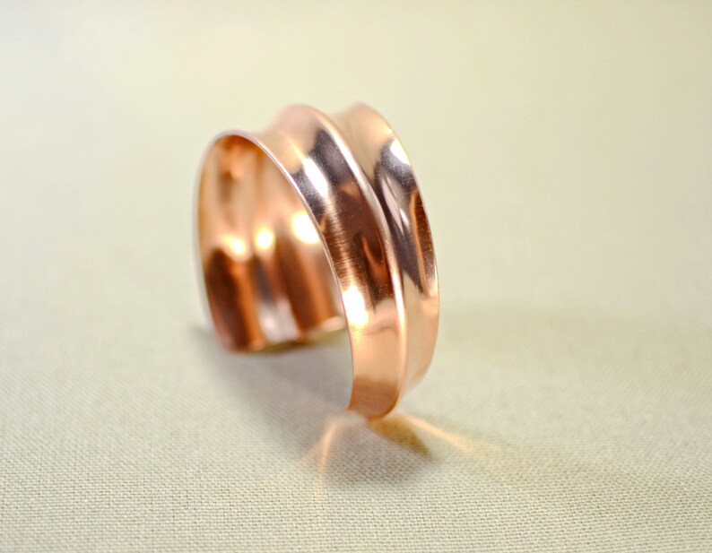 Custom Double Anticlastic Copper Cuff Bracelet with Modern Taper BR308 image 2