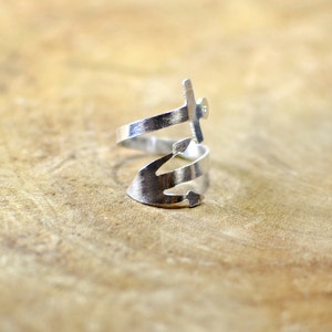 Sterling silver anchor wrap ring 925 RG718 image 1