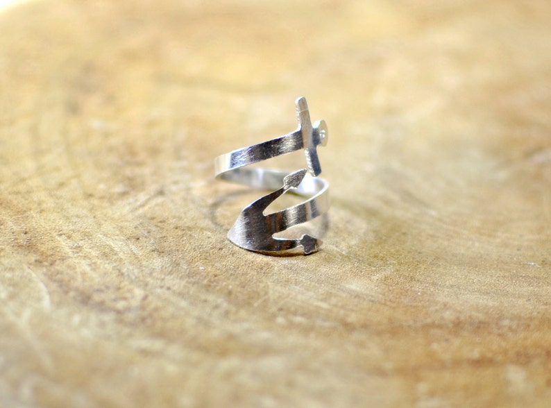 Sterling silver anchor wrap ring 925 RG718 image 1