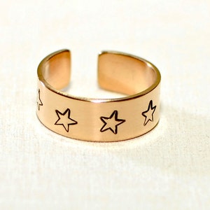 Toe ring for the stars handmade in bronze - TR841