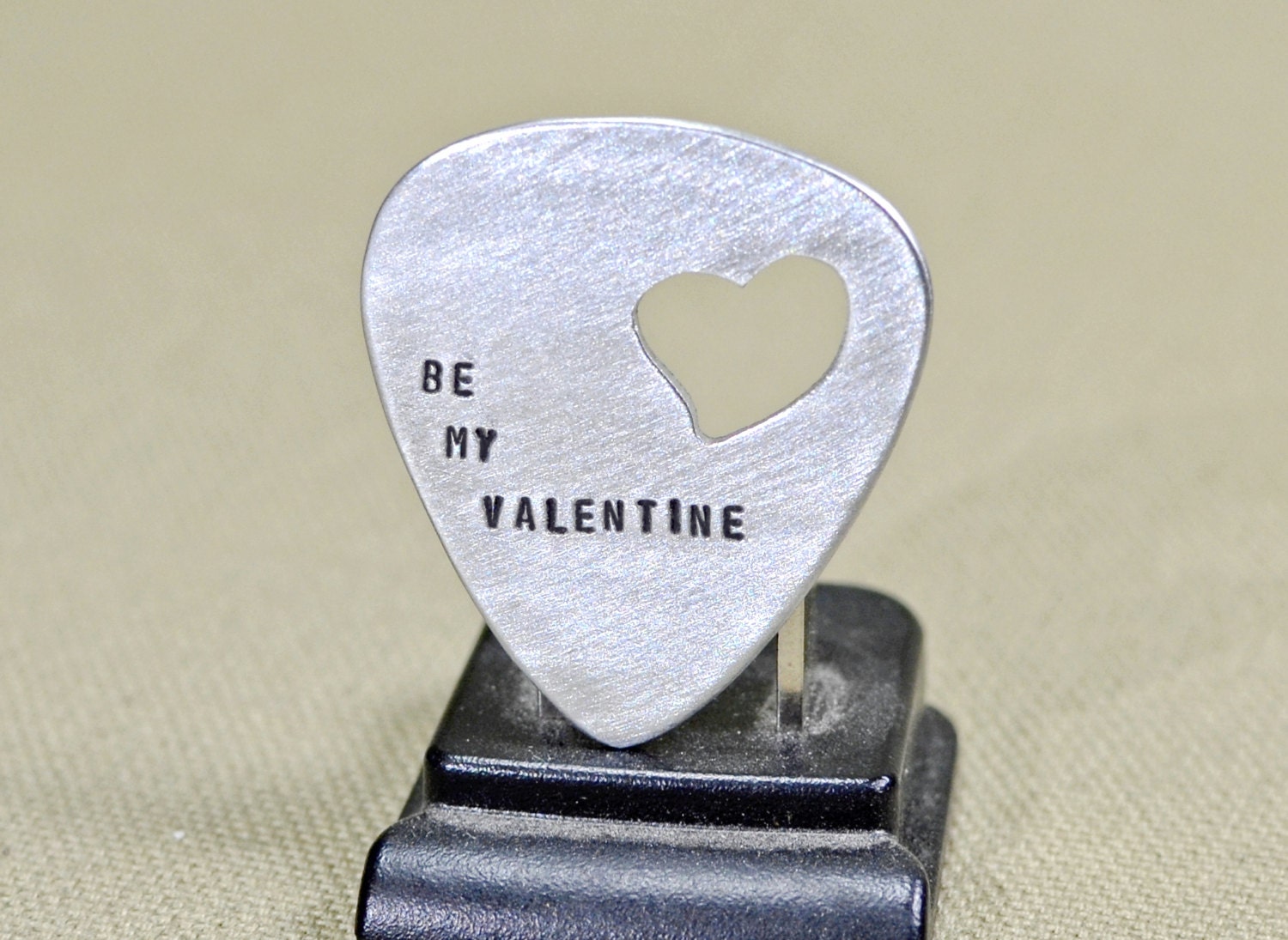 Be My Valentine Aluminum Guitar Pick With a Heart Cut Out - Etsy