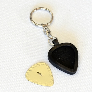 brass guitar pick keychain - guitar pick holder - guitar pick pouch -  brass plectrum - christmas gift - musician gift - GP11201861