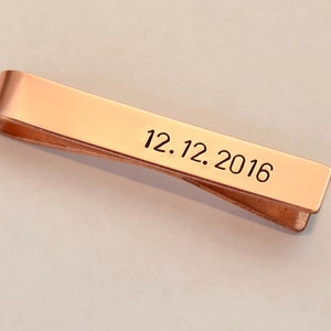 Personalized Copper Tie Clip for the 7th Anniversary or Custom Fashion Statements Tie Bar TB2671 image 1