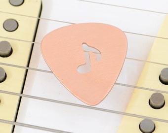 8th Note Copper Guitar Pick with Musical Inspiration to keep you Rocking all Night