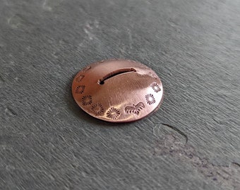 Copper guitar pick holder or guitar pick stand with pattern