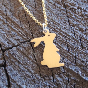 14k gold dainty bunny necklace or charm