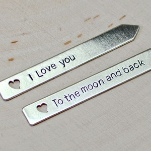 Collar Stays with I love you to the moon and back in sterling silver hearts Solid 925 CS761 image 2