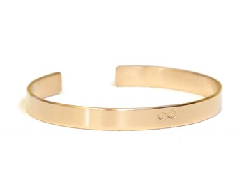 Solid Gold Infinity Cuff Bracelet in 14k Yellow Gold - GB1120183