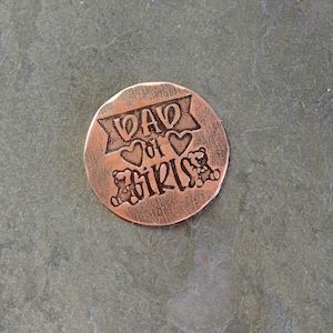 Copper golf ball marker - dad of girls - Father&#39;s Day gift - gift for dad