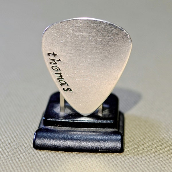 custom sterling silver guitar pick - playable with name - 25th anniversary - silver anniversary gift - personalized gift