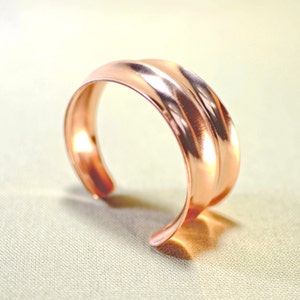 Custom Double Anticlastic Copper Cuff Bracelet with Modern Taper BR308 image 1