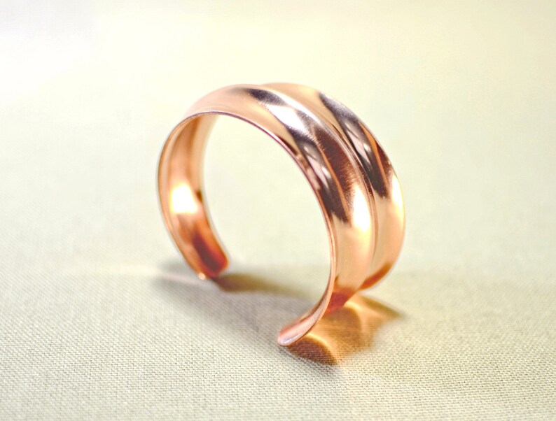 Custom Double Anticlastic Copper Cuff Bracelet with Modern Taper BR308 image 1