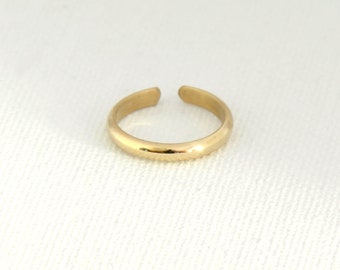 Gouden teenring in halfrond ontwerp, 2,1 mm, 14K geelgoud gevuld en verstelbaar -TR11201862