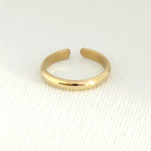 Gold Toe Ring in Half Round Design, 2.1mm 14K Yellow Gold filled and Adjustable -TR11201862