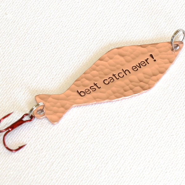 Handmade Hammered Copper Fishing Lure – Fisherman Gift