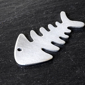 Fish Bone Shaped Aluminum Guitar Pick - Custom Cut and Produced One at Time by Hand - GP620