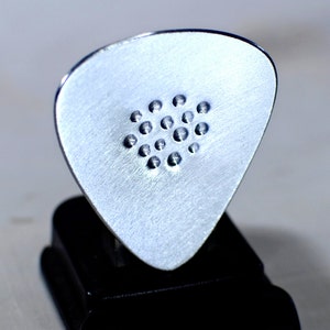 Aluminum Guitar Pick with Hammered Texture for Added Grip and Subtle Curve for the Creative Guitarist - GP289