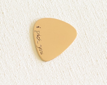 I Pick You Bronze Guitar Pick in Fancy Script - GP11201825