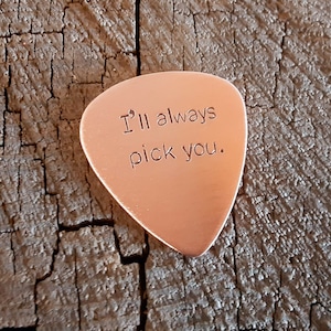 copper guitar pick for 7th anniversary or copper anniversary - PLAYABLE - NicisPicks