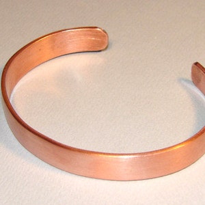 Copper Cuff Bracelet with Brushed Finish with Custom Engraving on Inside BR242 image 4