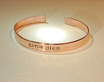Carpe Diem Copper Cuff Bracelet - BR619
