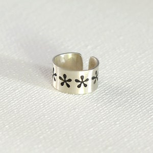 Flower Ear Cuff made from sterling silver - no piercing earring