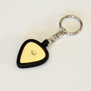 brass guitar pick keychain - guitar pick holder - guitar pick pouch - brass plectrum - christmas gift - musician gift