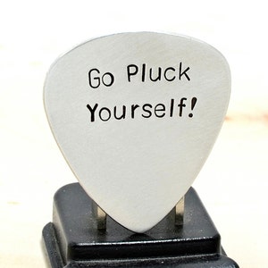 Sterling Silver Guitar Pick with Go Pluck Yourself