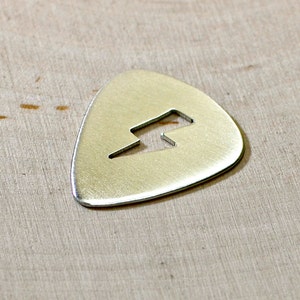 Lightning bolt sterling silver guitar pick can be personalized with engraving image 4