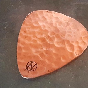 Limited Edition Copper guitar pick playable with sun moon and stars celestial copper pick NicisPicks Original image 5